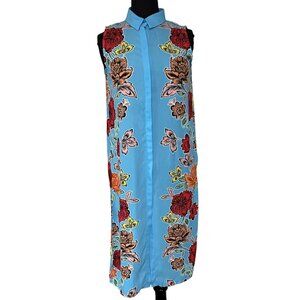 Peter Nygard Long Sleeveless Blouse Floral Dress 100% Polyester Women's Size 6